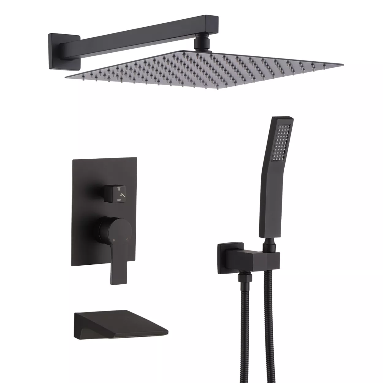 10 Inch Wall Mounted Rainfall Shower Head System Shower Faucet