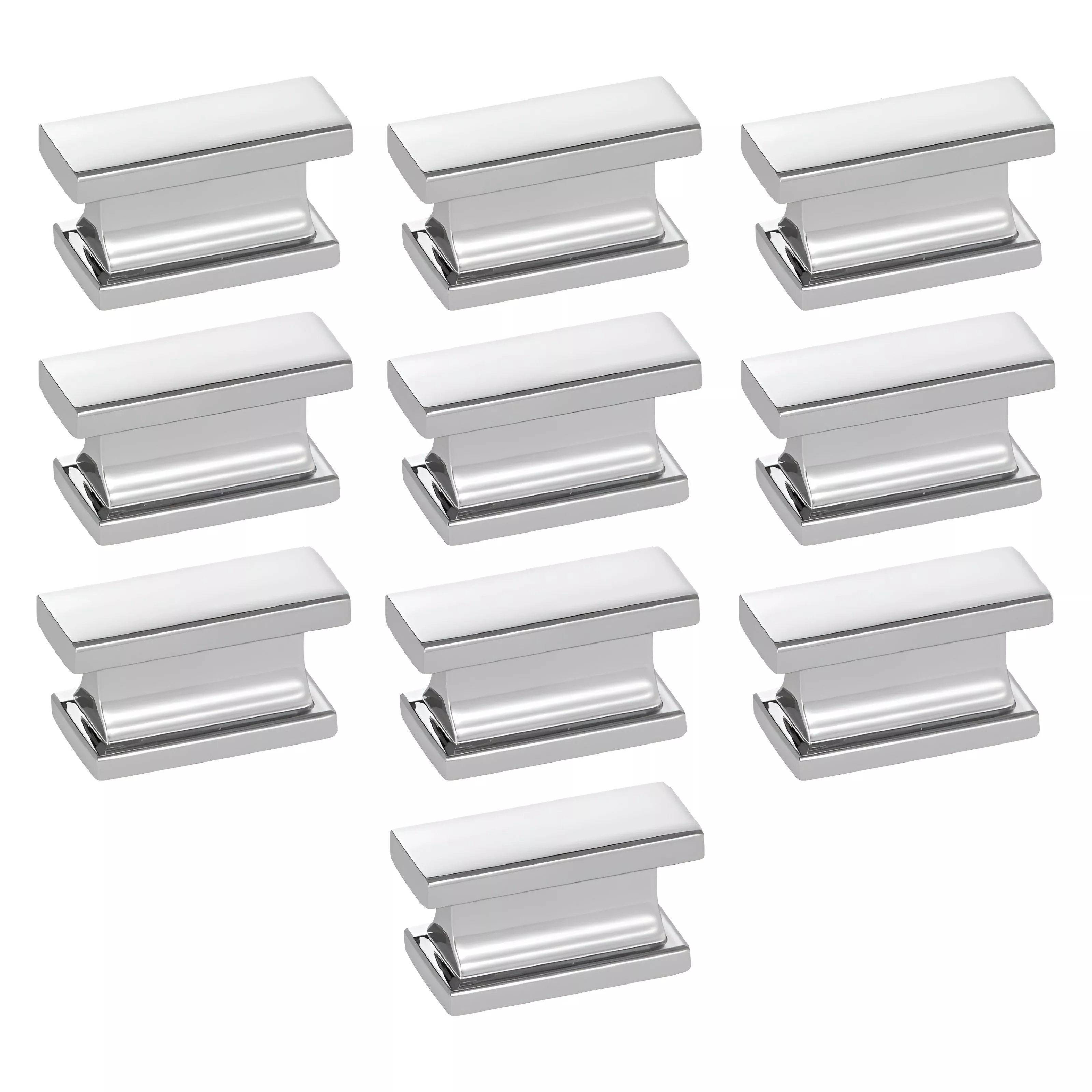10 Pack Rectangular Cabinet Knobs, Zinc Alloy Drawer Pulls with Screws