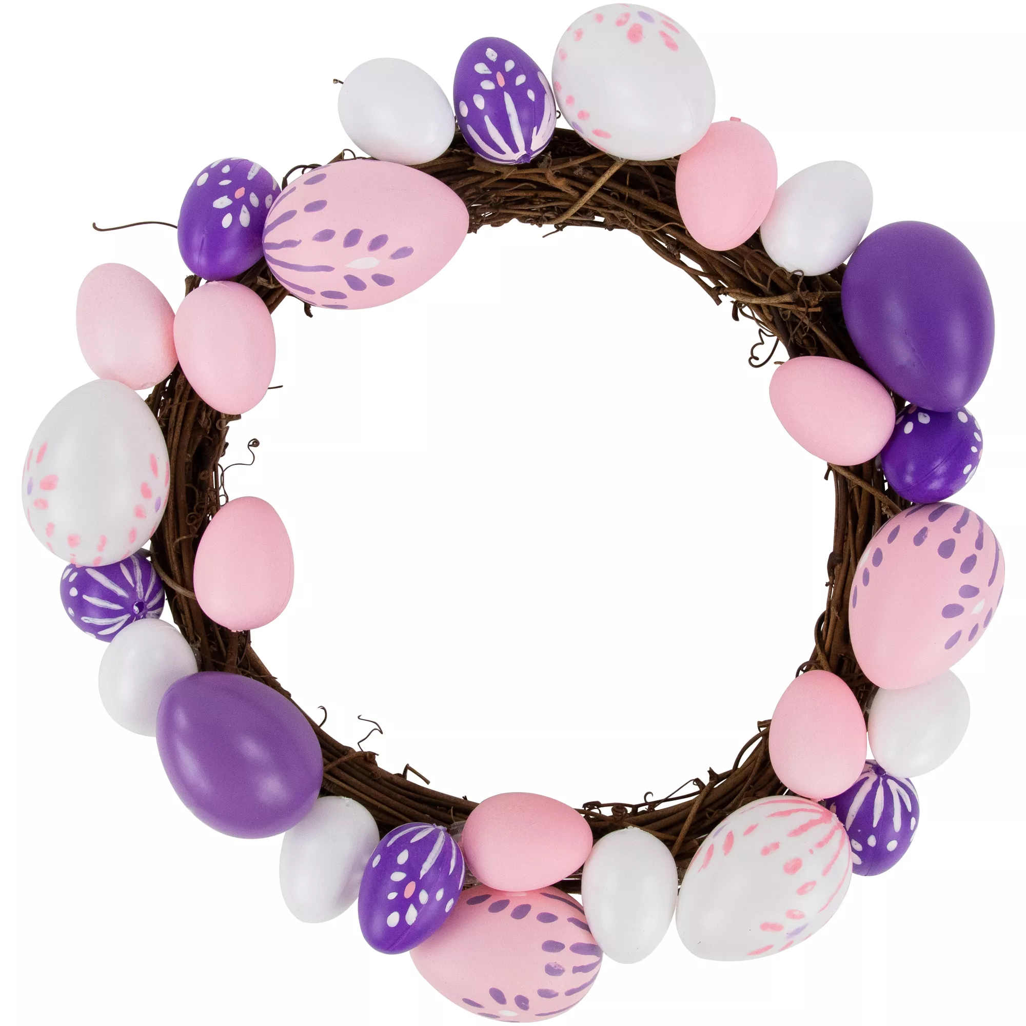 10" Pastel PinkPurple and White Easter Egg Spring Wreath