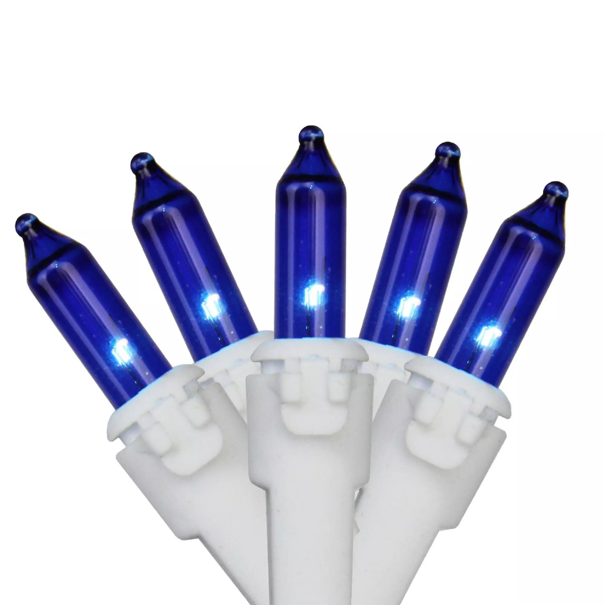 100-Count Blue Mini Christmas Light Set20.25ft White Wire