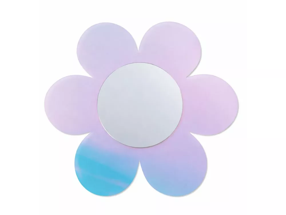 12.6x11.6 Inch Irregular Wavy Acrylic Rainbow Wall Mirror