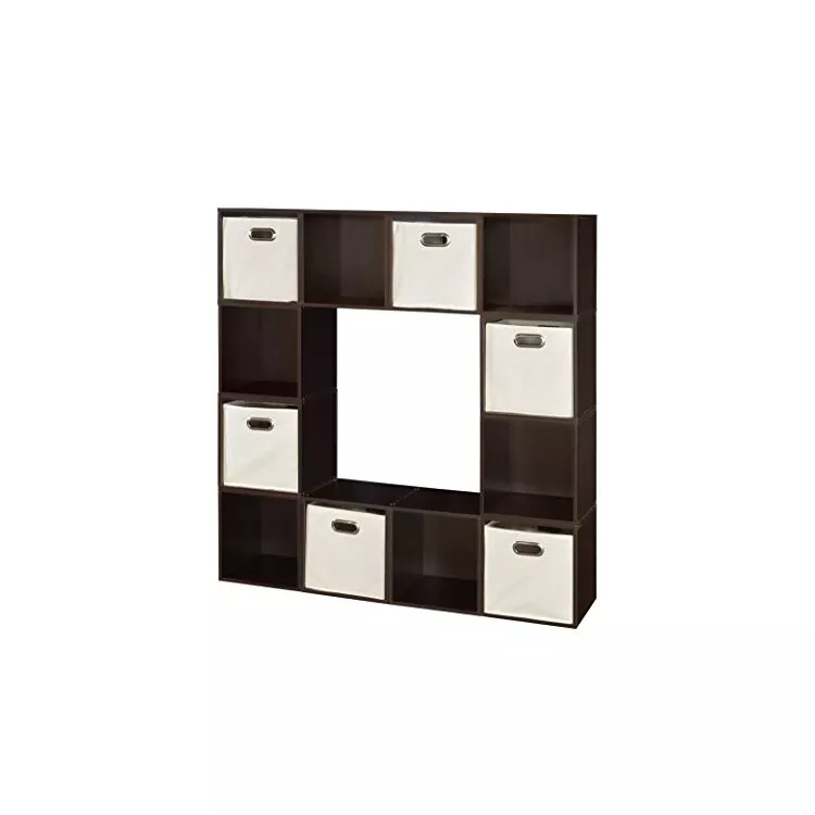 12 - Piece Storage Set - Truffle/Natural Canvas Cubes and Bins - Regency Seating
