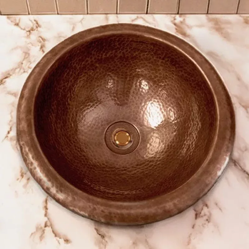 12" Welty Hammered Copper Drop-In Sink