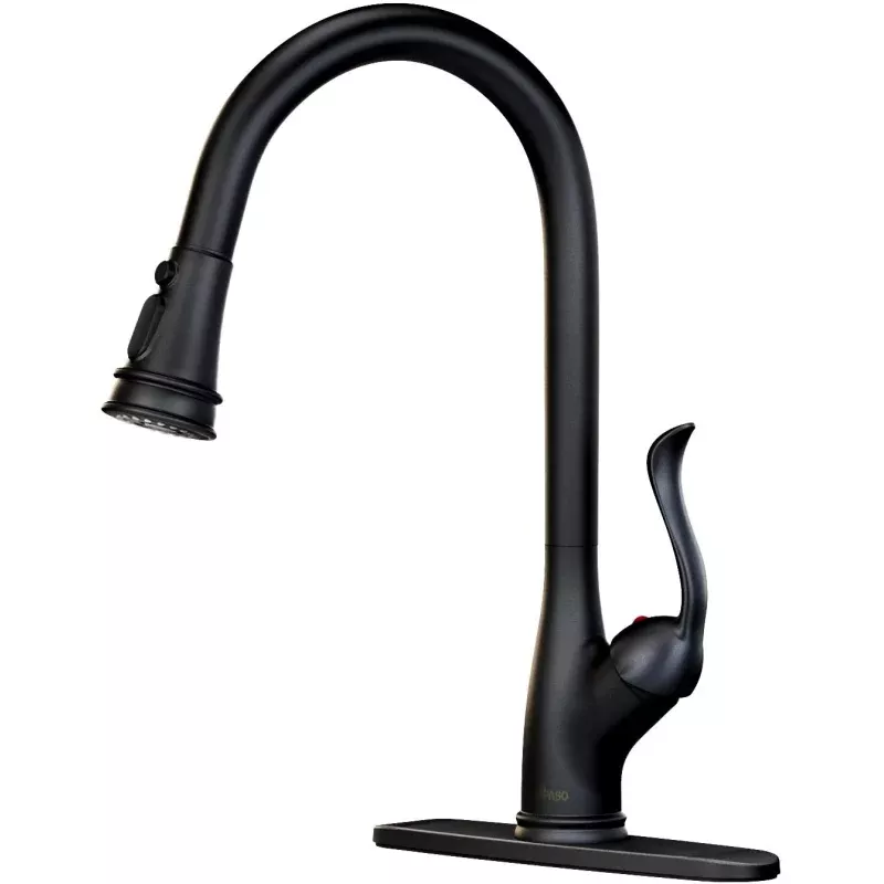 148MB Single Handle Pull Down Kitchen Faucet Matte Black Single Hole