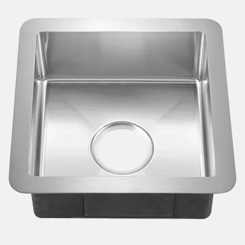 15" Cleft Stainless Steel Square Single-Bowl Bar Sink