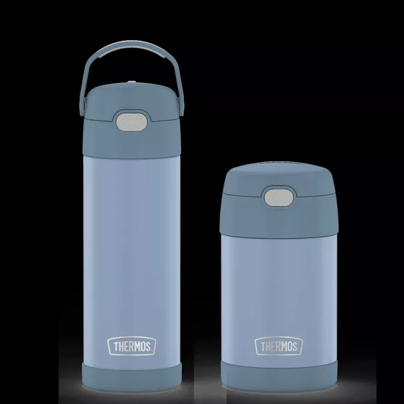 16oz FUNtainer Water Bottle & Food Jar Bundle - Denim