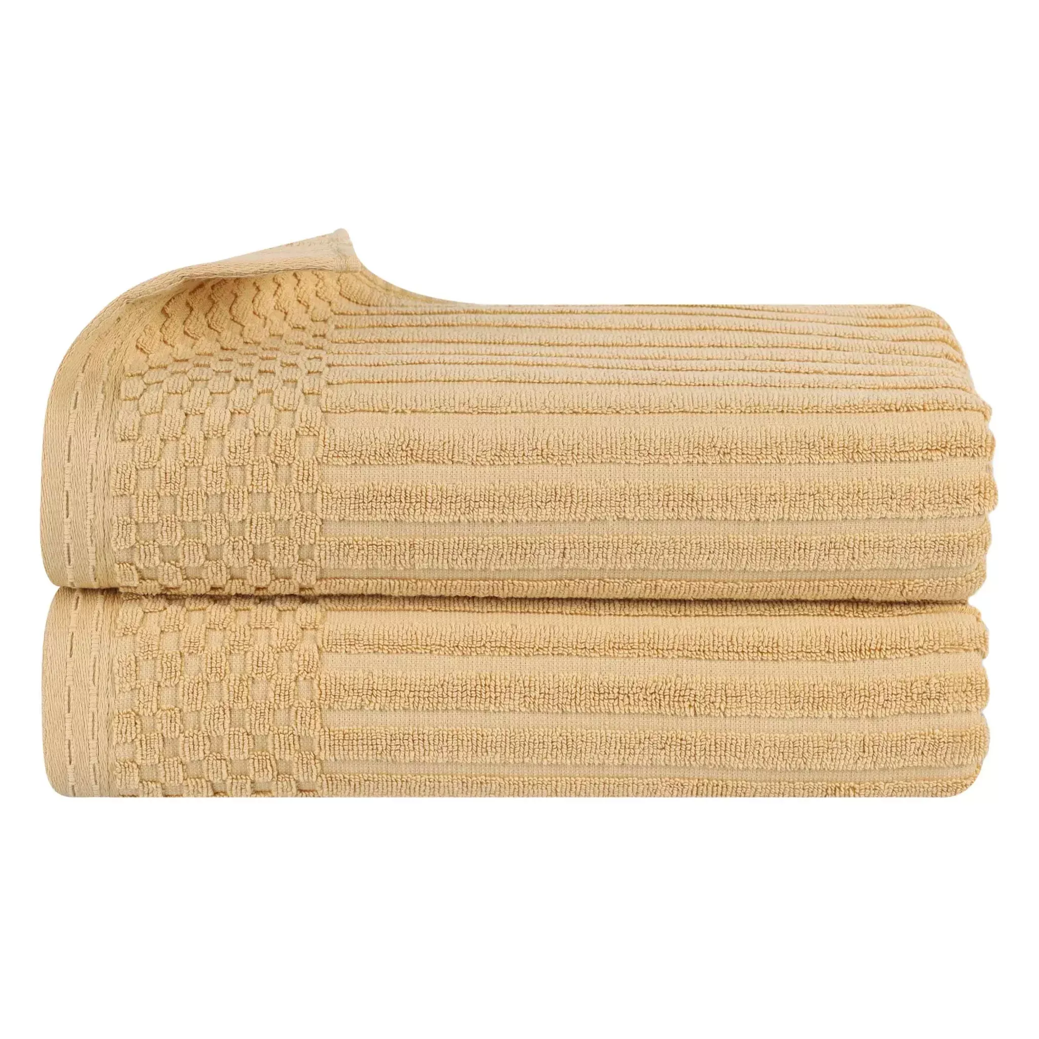 2-Piece Cotton Bath Sheet Set – Ribbed Texture, Plush & Absorbent