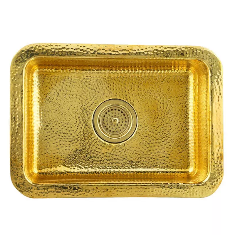 20" Hand-Hammered Brass Dual Mount Bar Sink
