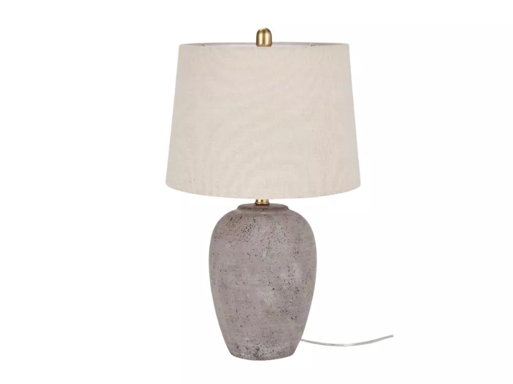 23 Inch Rustic Farmhouse Ceramic Table Lamp with Linen Shade