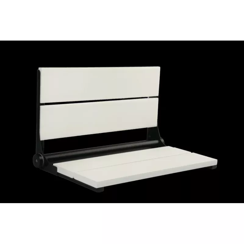 26" Shower Seat with Matte Black Frame