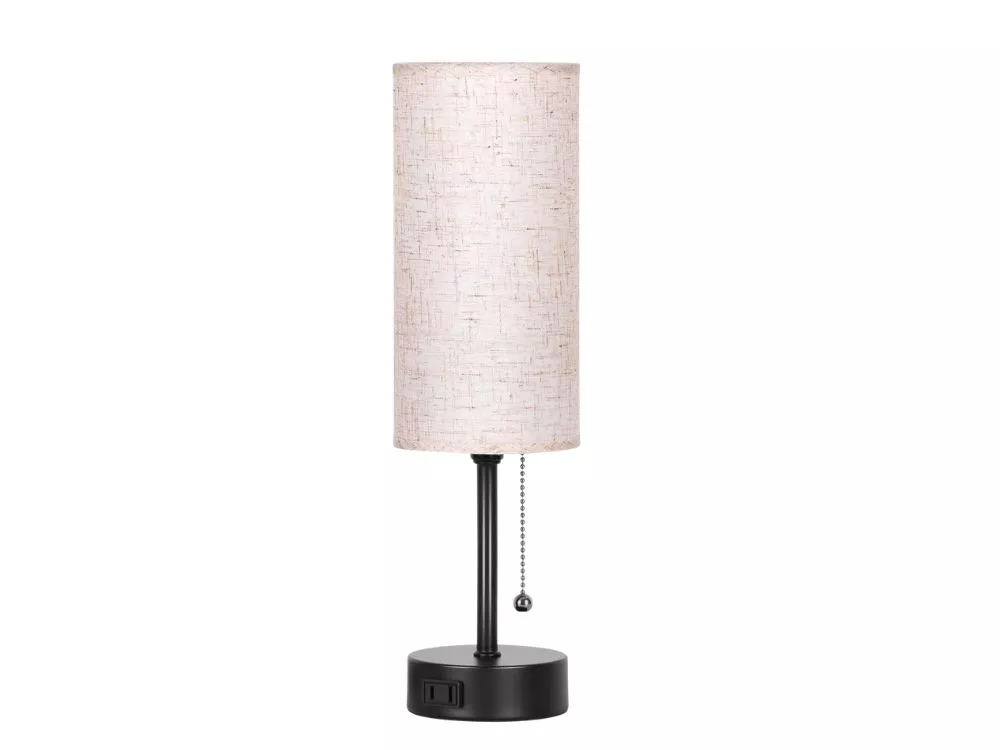 3 Color Bedside Table Lamp with Pull Chain and AC Outlet
