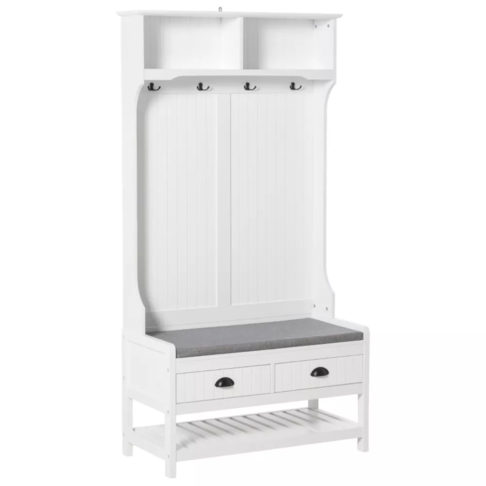 3-in-1 Modern Design Hall Tree For Entryway Storage