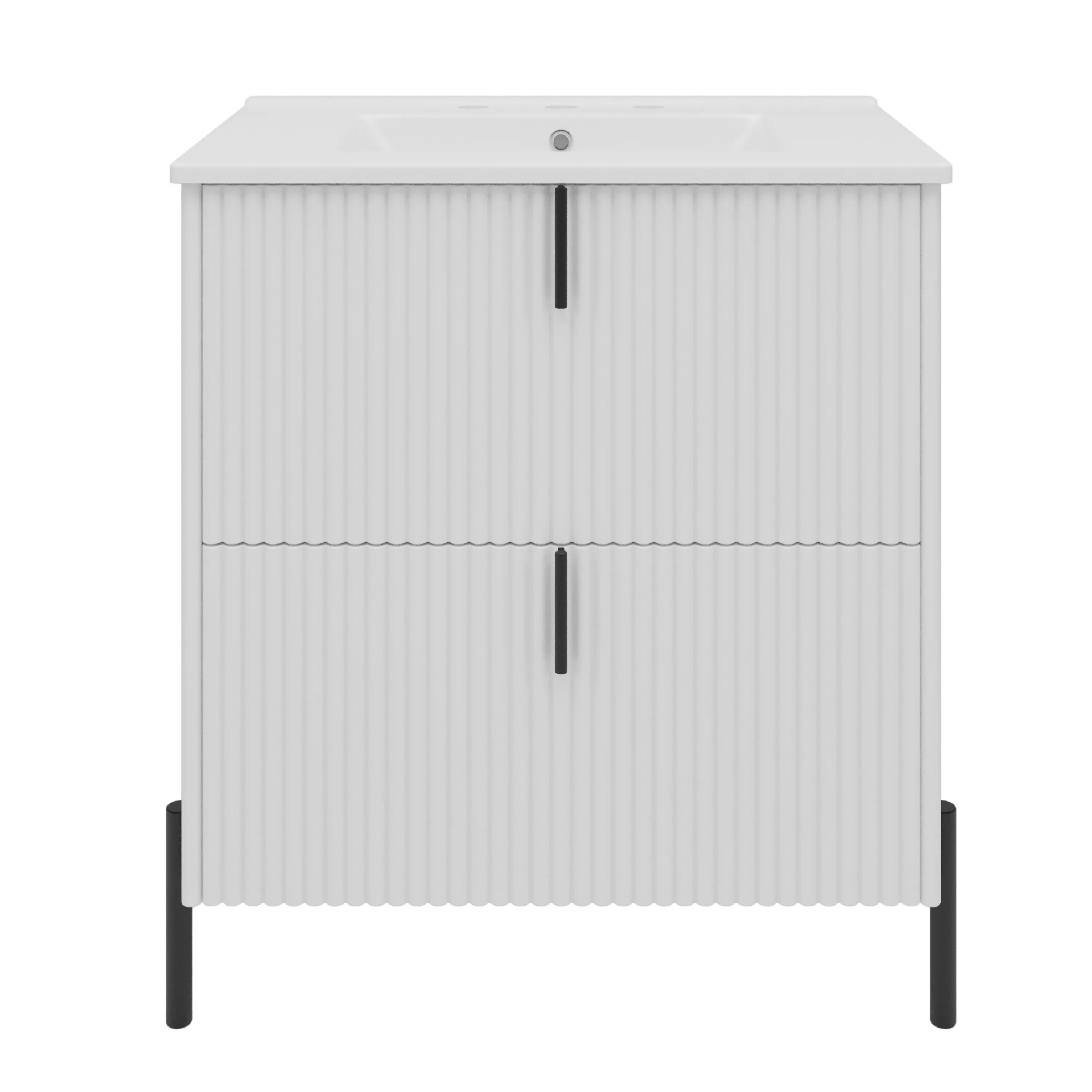 30" Freestanding Bathroom Vanity with Ceramic Sink