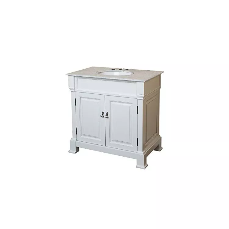 36 in Single sink vanity-wood-white