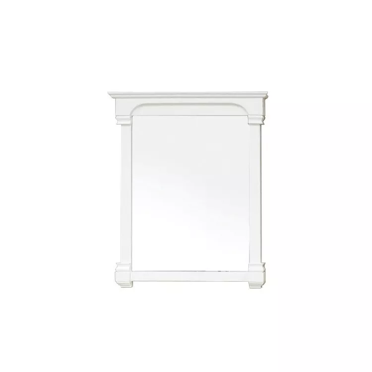 36 in Solid wood frame mirror-cream white