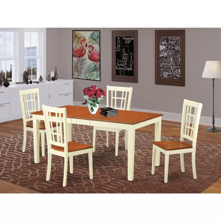 4-6 Person Dining Set - Kitchen Table with Butterfly Leaf