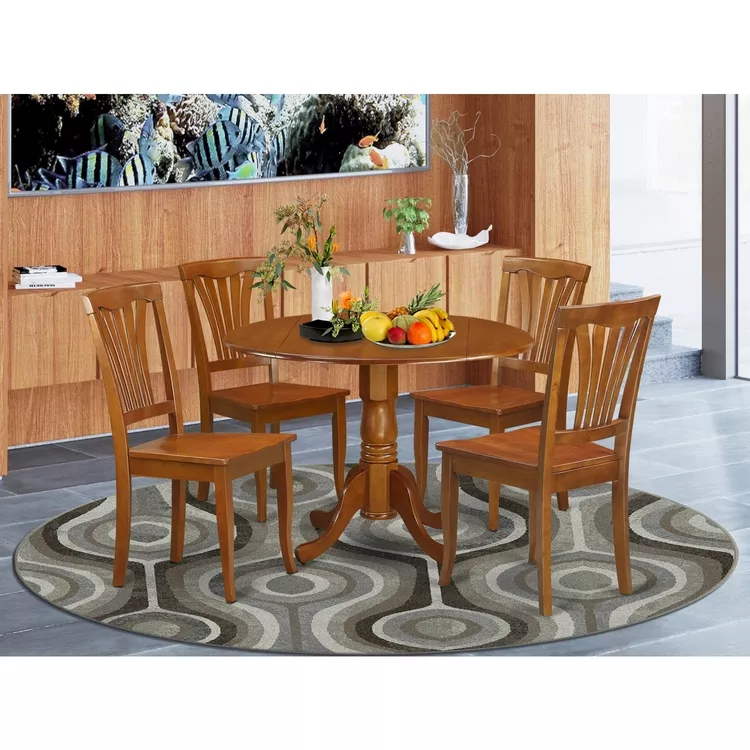 4-Seat Dining Set - Kitchen Table & Chairs - Dropleaf