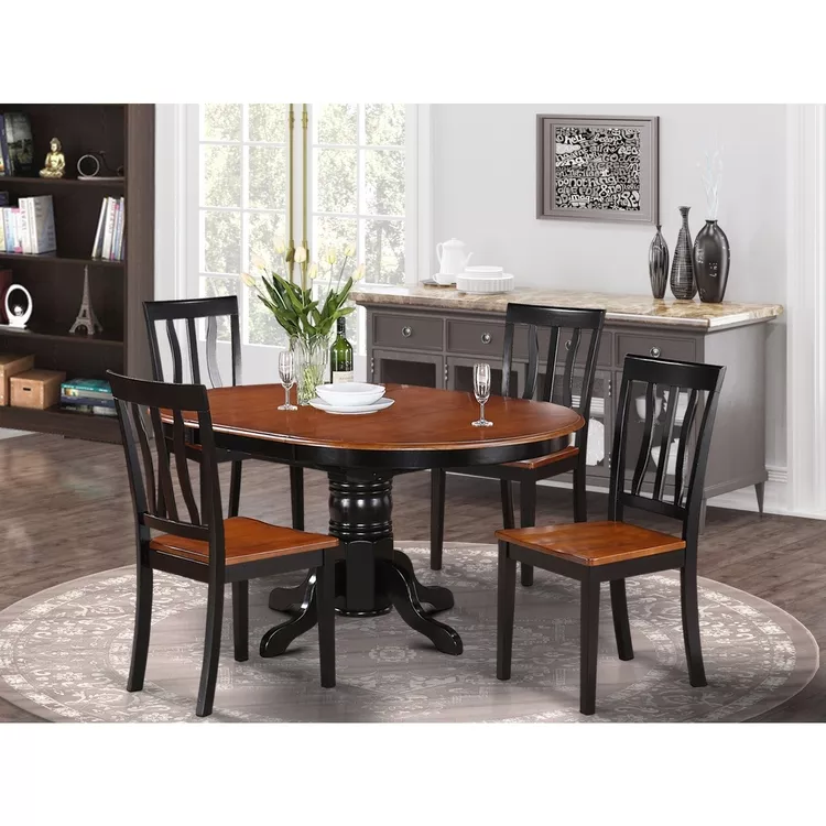 4-Seat Dining Set - Kitchen Table with Butterfly Leaf & Chairs