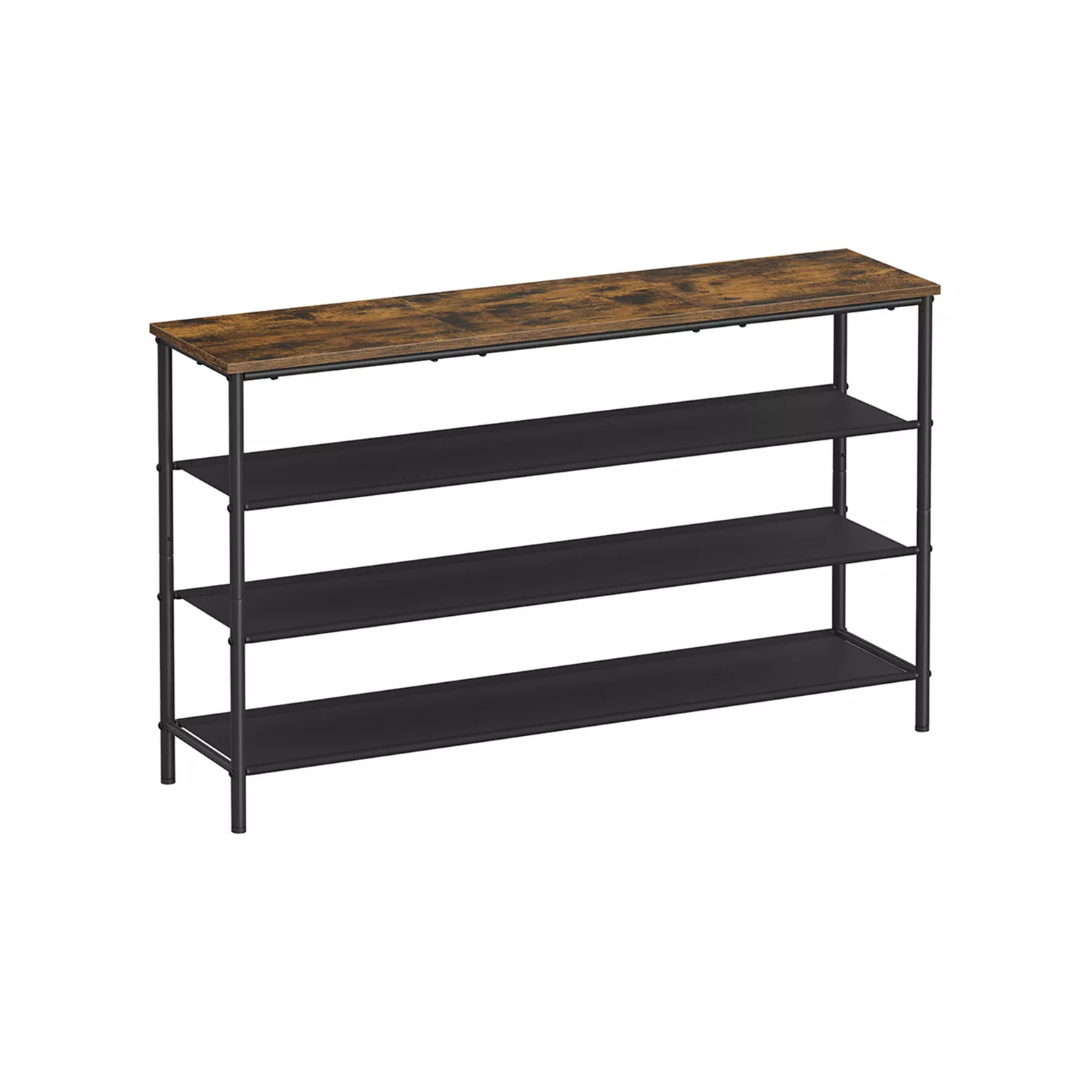 4 Tier Shoe Rack with 3 Fabric Shelves