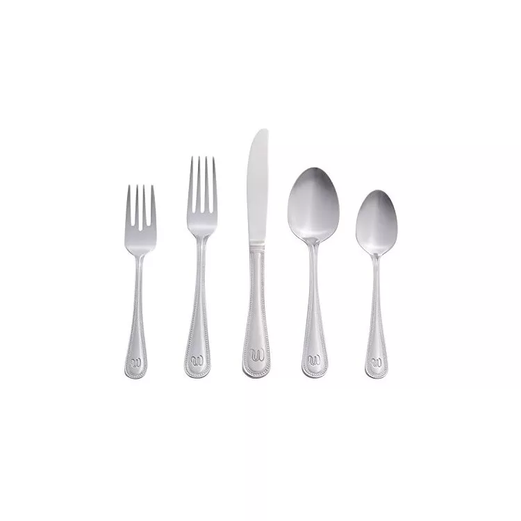 46-Piece Beaded Mongrammed Flatware Set - Sourcing Solutions