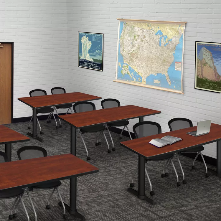 48 x 24 Training Table, Cherry Finish, Adjustable Height - Regency Seating