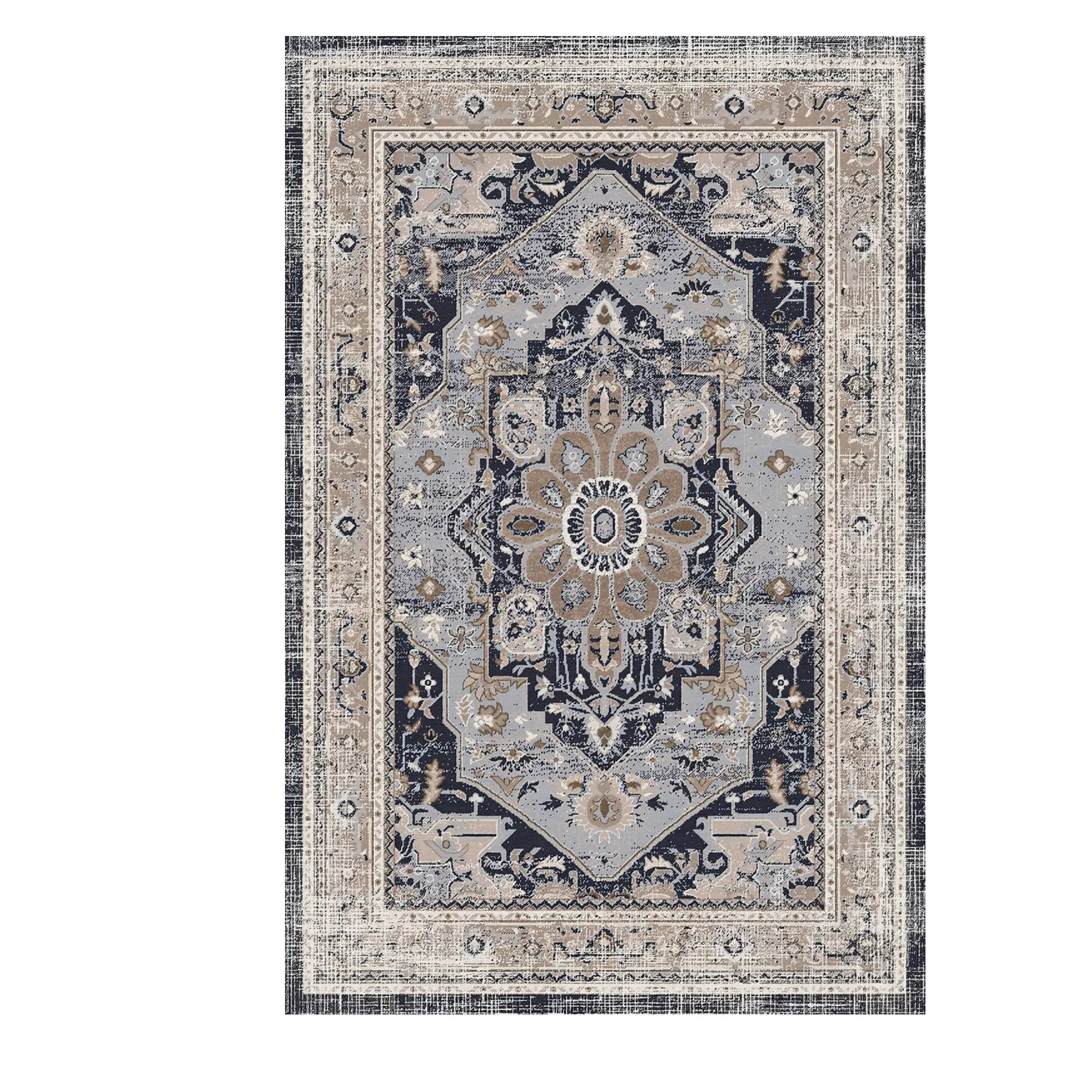 5'× 7' Boho Vintage Distressed Machine Washable Area Rug