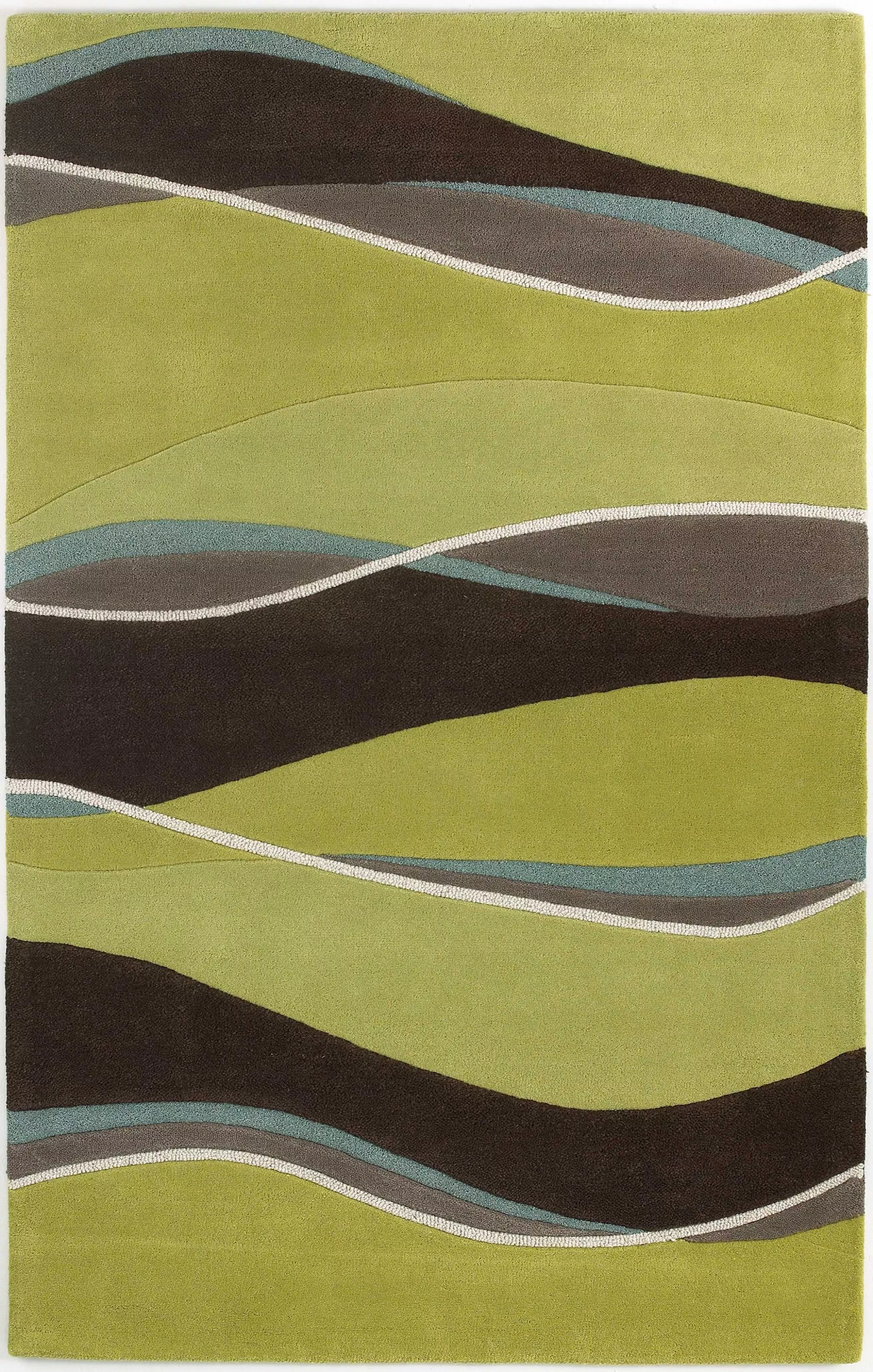 5' X 8'Wool Lime OrMocha Area Rug