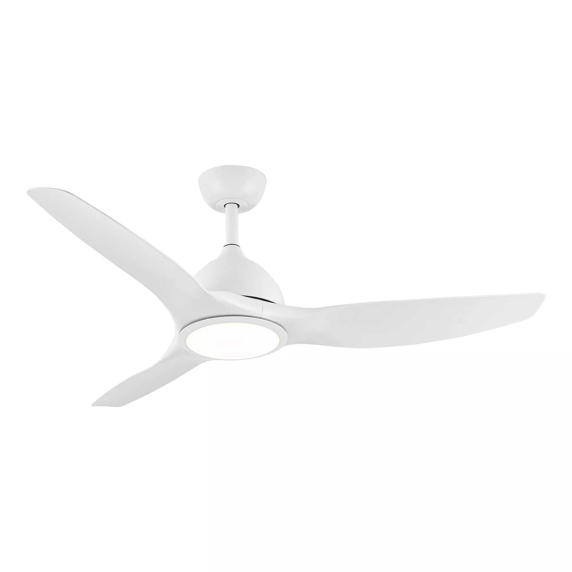 52" Modern Matte White Integrated LED Reversible Dimmable 6-Speed Ceiling Fan with Light and Remote