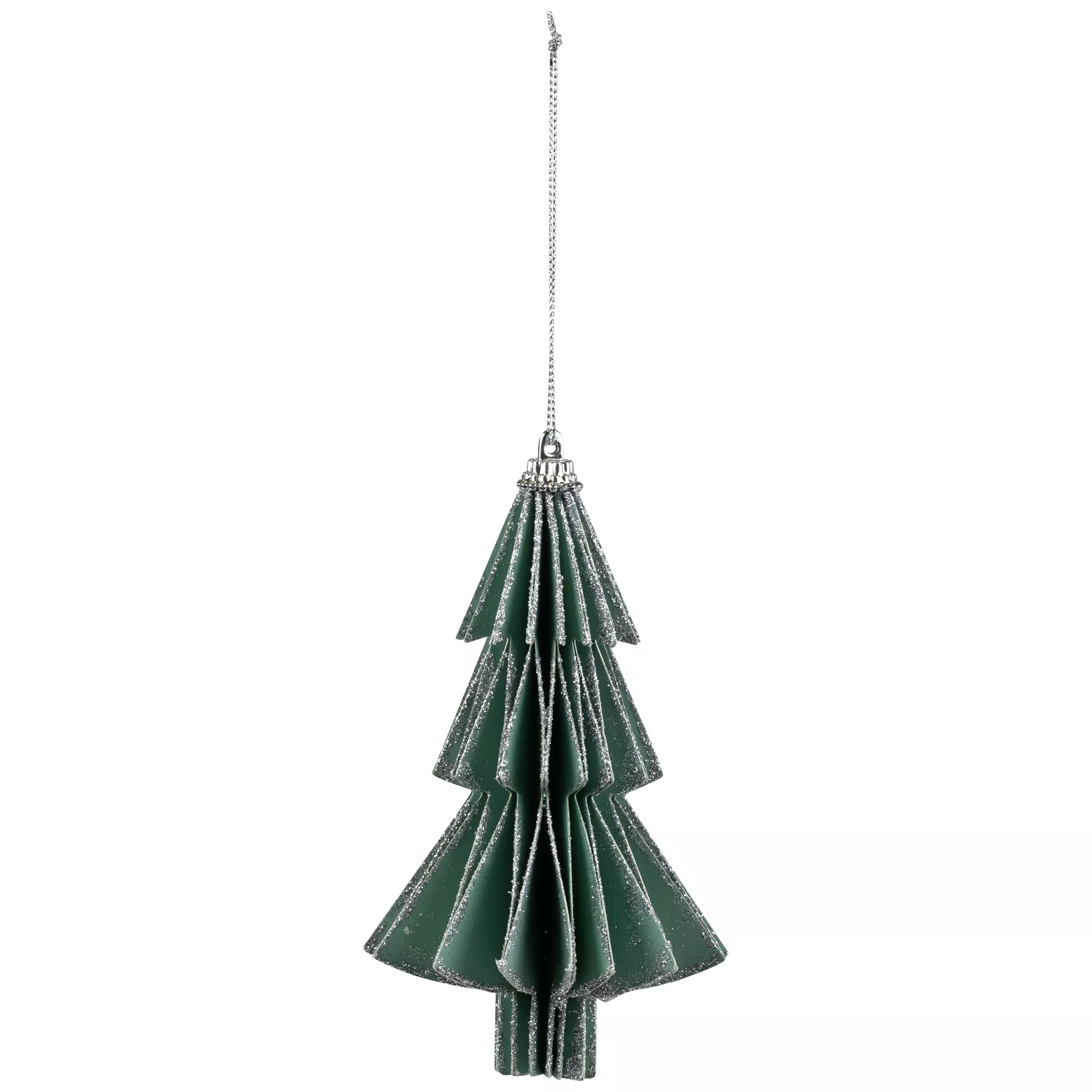 6" Glittered Green Christmas Tree Ornament