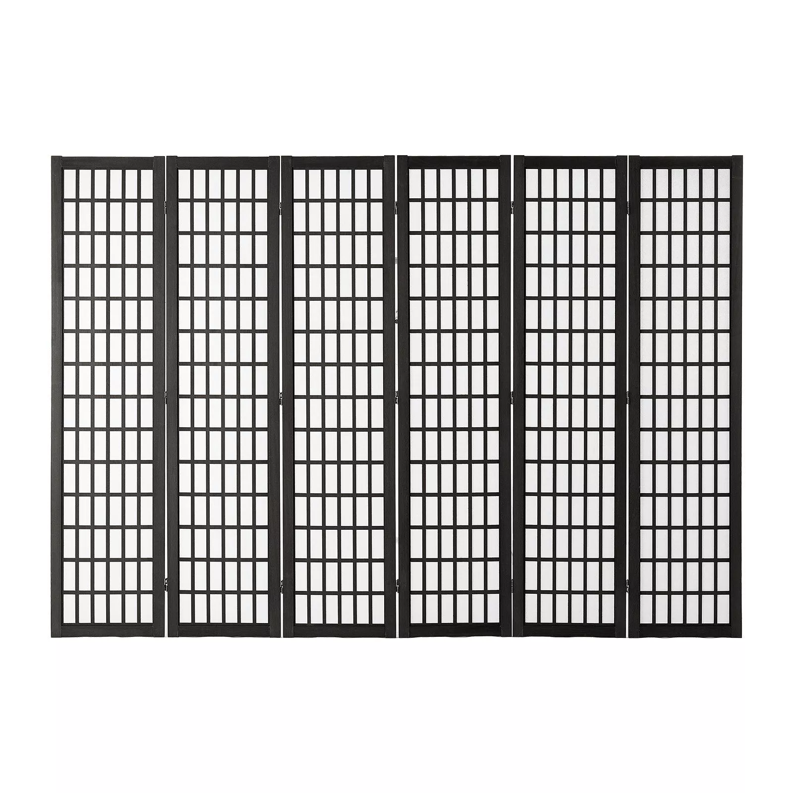 6-Panel Room Divider, Folding Privacy Screen for Home & Office - Black