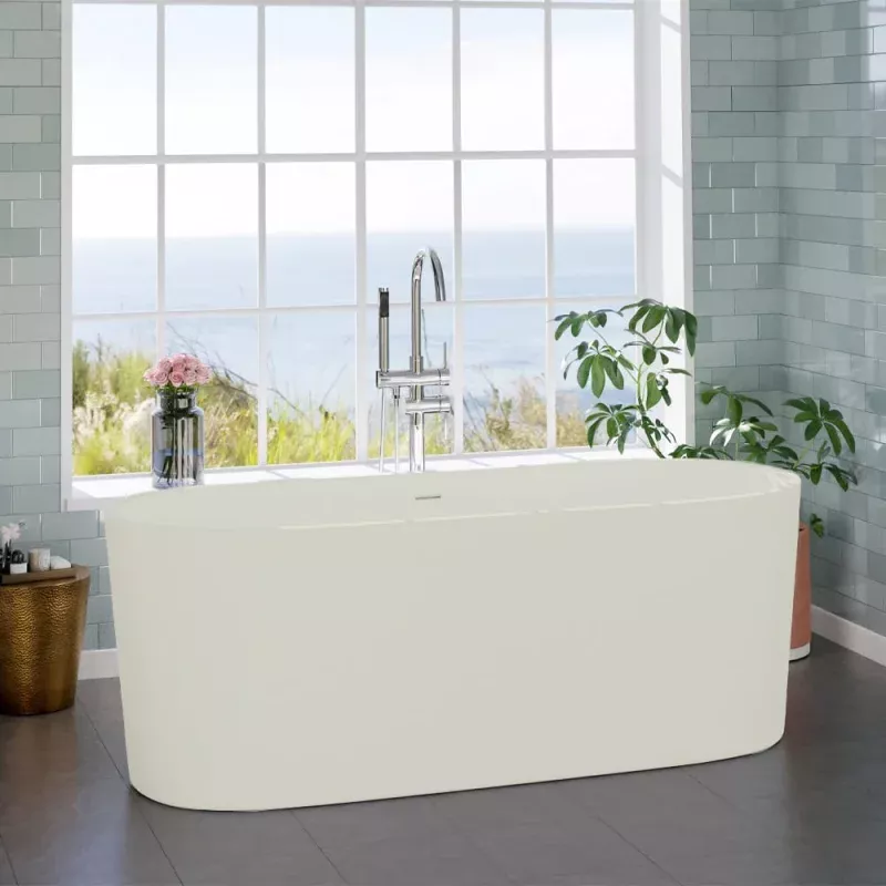 67" Fortson Solid Surface Stone Resin Freestanding Bathtub