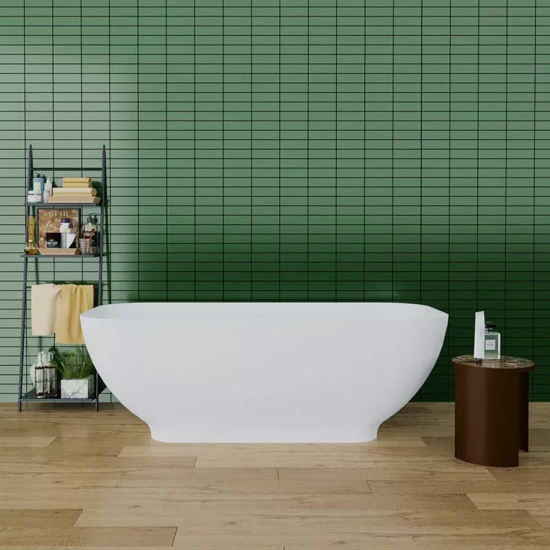 67" Selby Solid Surface Stone Resin Freestanding Bathtub