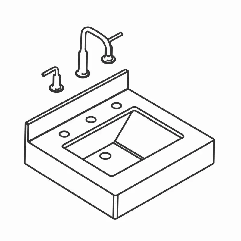 8-in. Widespread Faucet Configuration - Double Sink