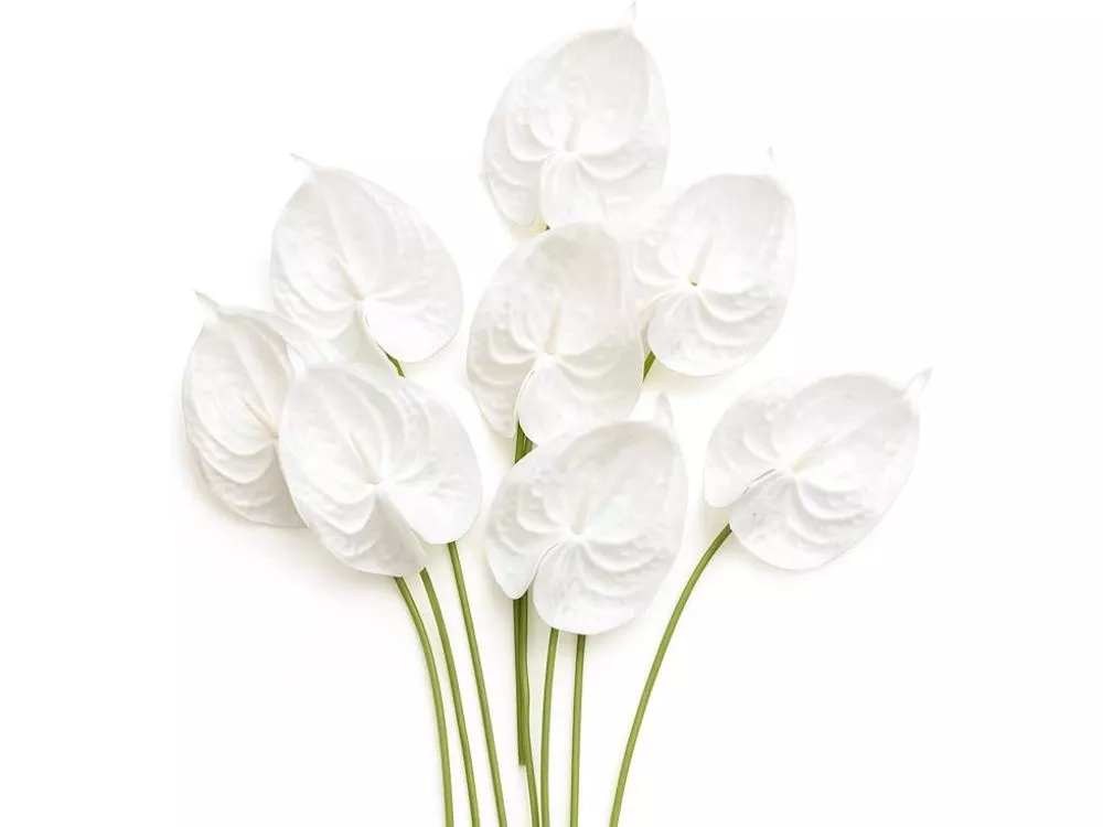 8 Piece White Artificial Greenery Stems Wedding Centerpiece Decor