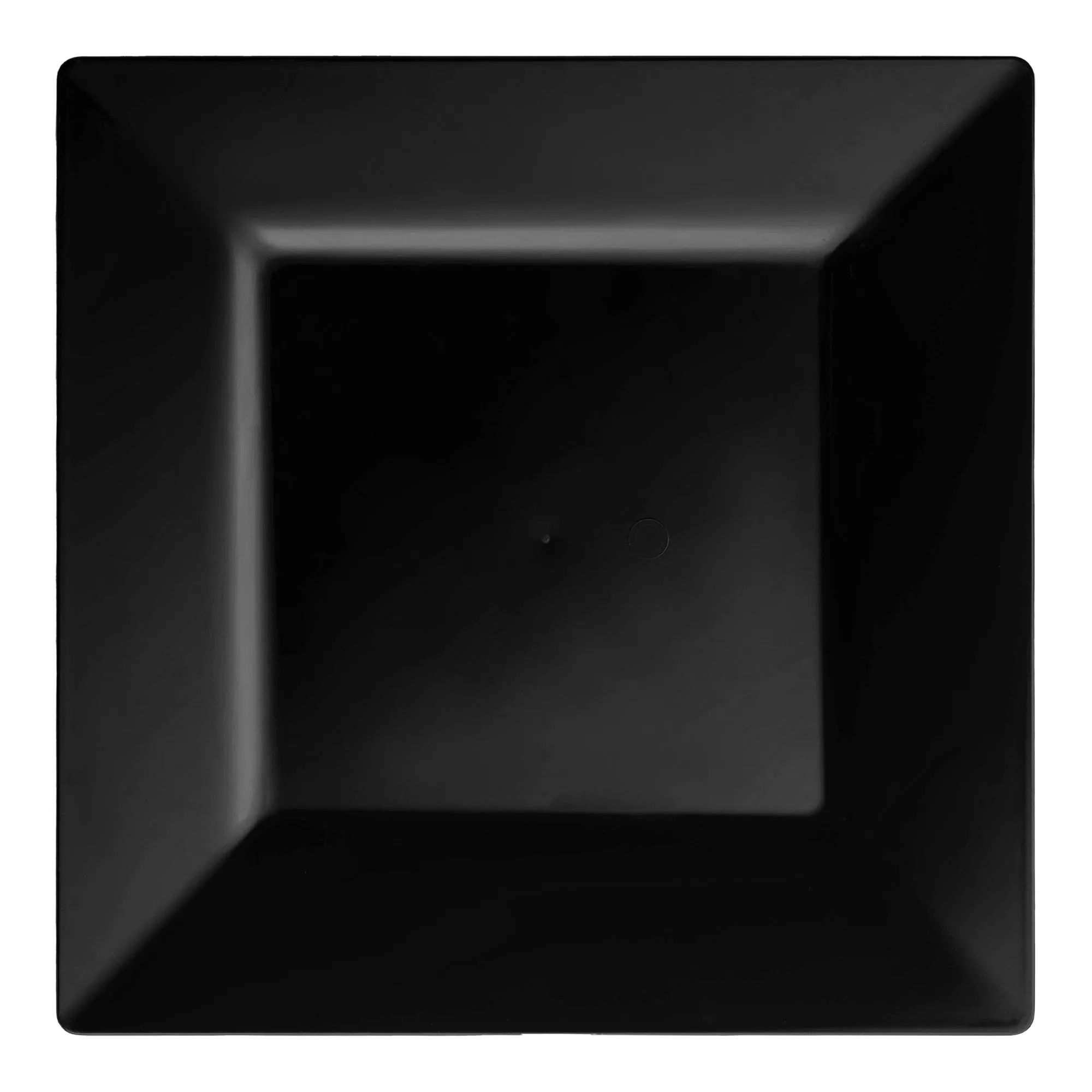 9.5" Black Square Plastic Dinner Plates (120 Plates)