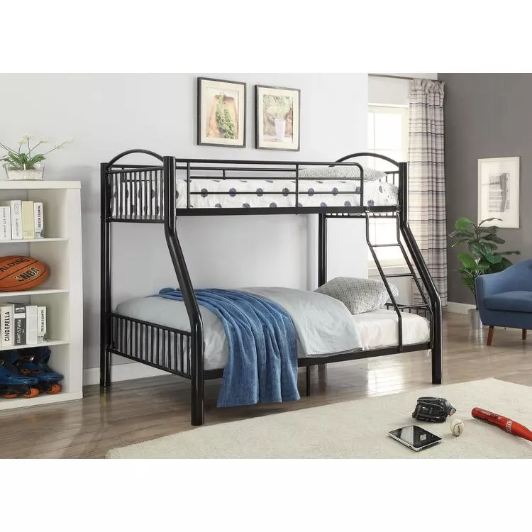 ACME Black Twin Over Full Bunk Bed - Space Saving Design