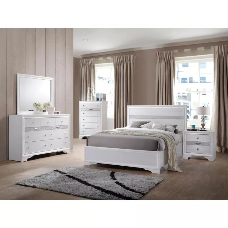 ACME Naima Twin Bed (No Storage), White (1Set/2Ctn)