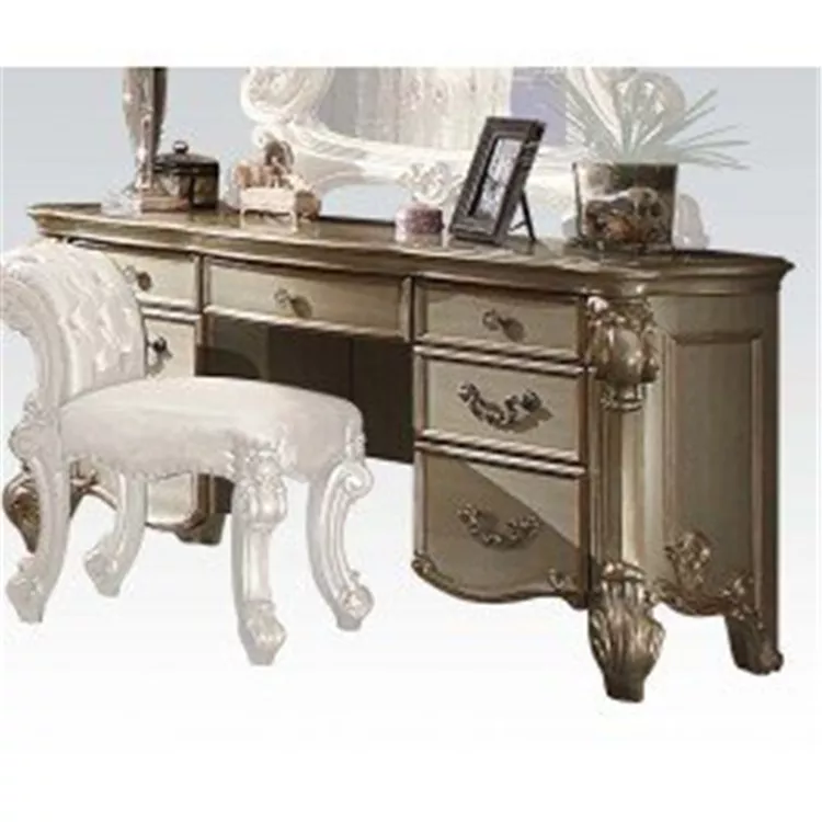 ACME Vendome Vanity Desk, Gold Patina & Bone