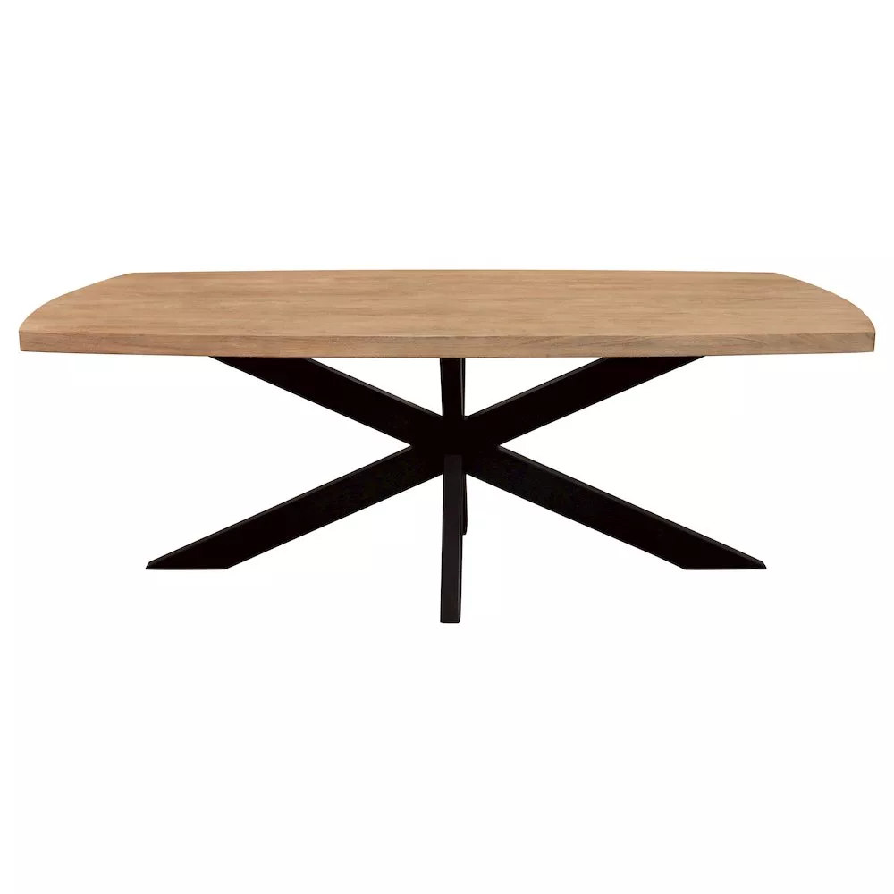 Alex Hamilton Logan Dining Table in Natural Finish with Iron Legs