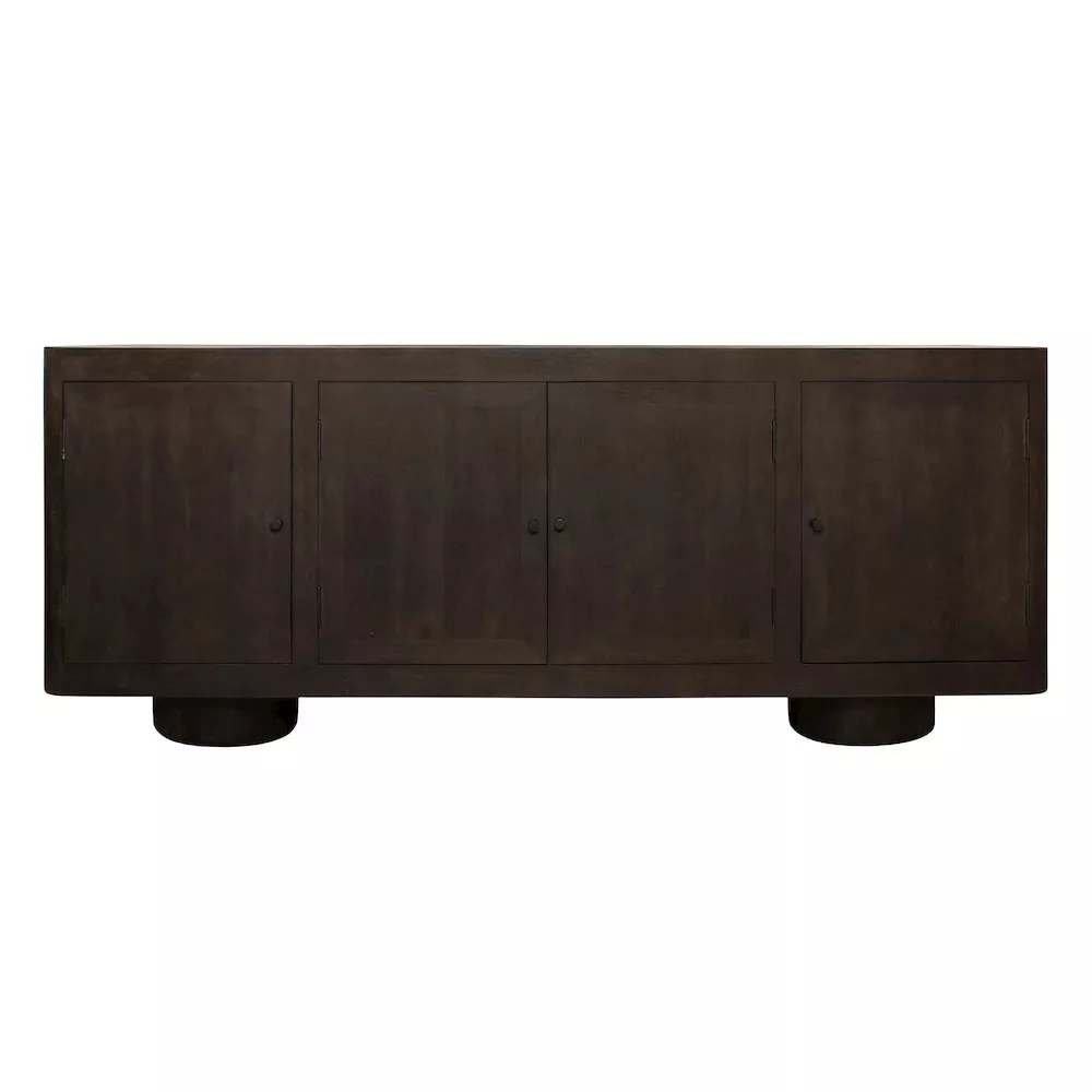 Alex Hamilton Sullivan Solid Wood 4-Door Sideboard in Dark Brown Finish