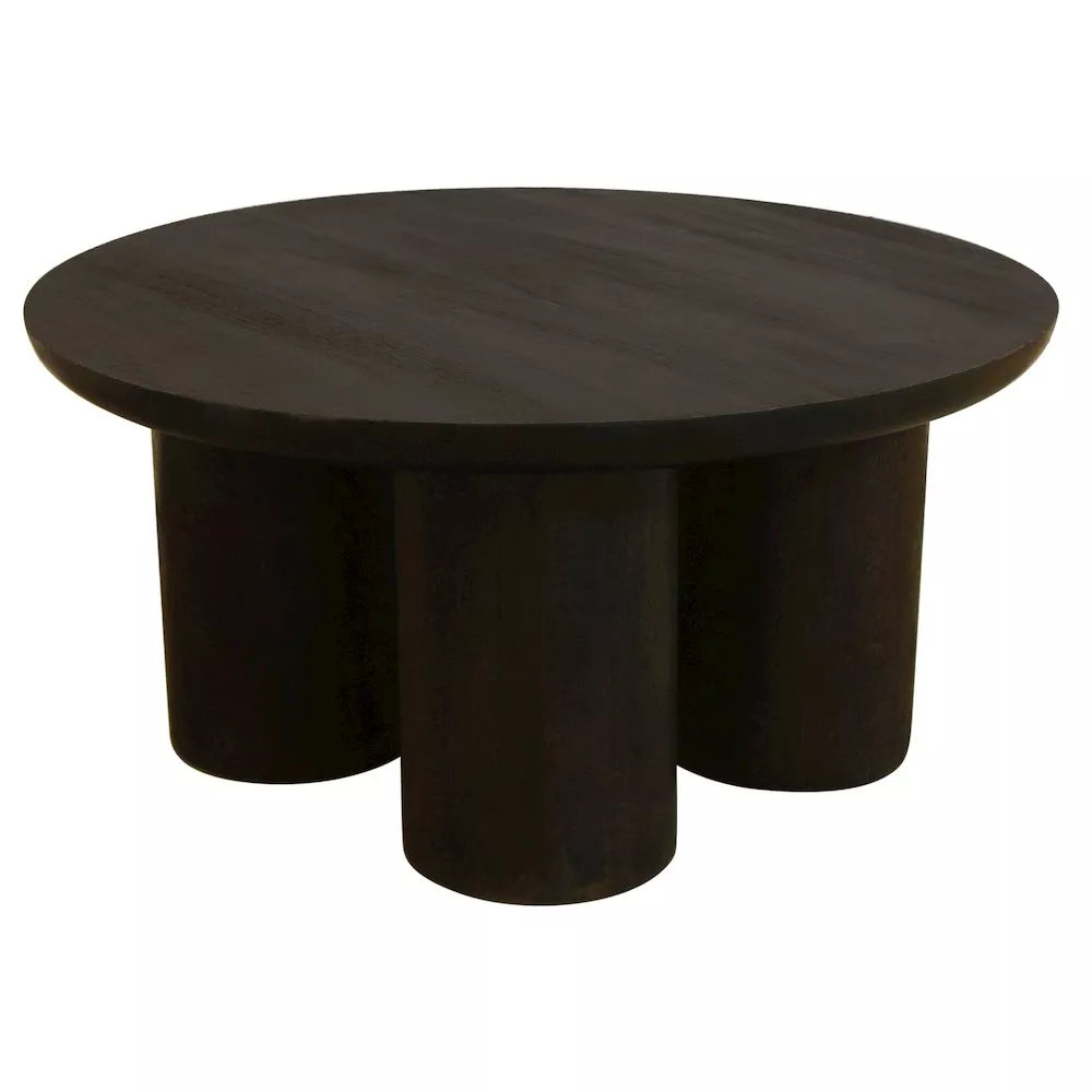 Alex Hamilton Sullivan Solid Wood Round Coffee Table in Dark Brown Finish