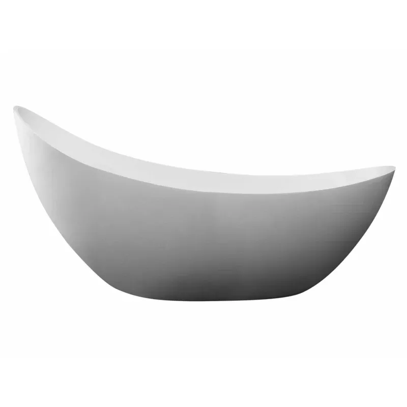 ALFI 73-Inch White Solid Surface Smooth Resin Freestanding Slipper Soaking Bathtub AB9951