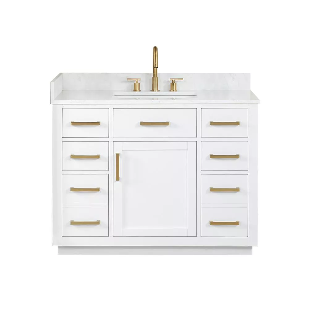 Altair 42 Single Bathroom Vanity in White without Mirror