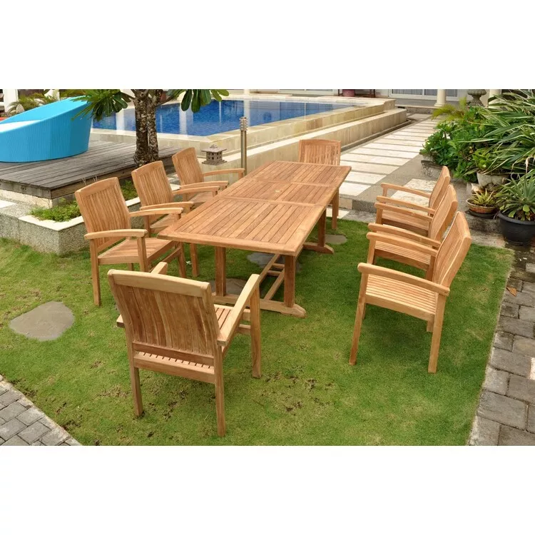 Anderson Teak Teak Dining Set - 9 Piece Rectangular Sahara