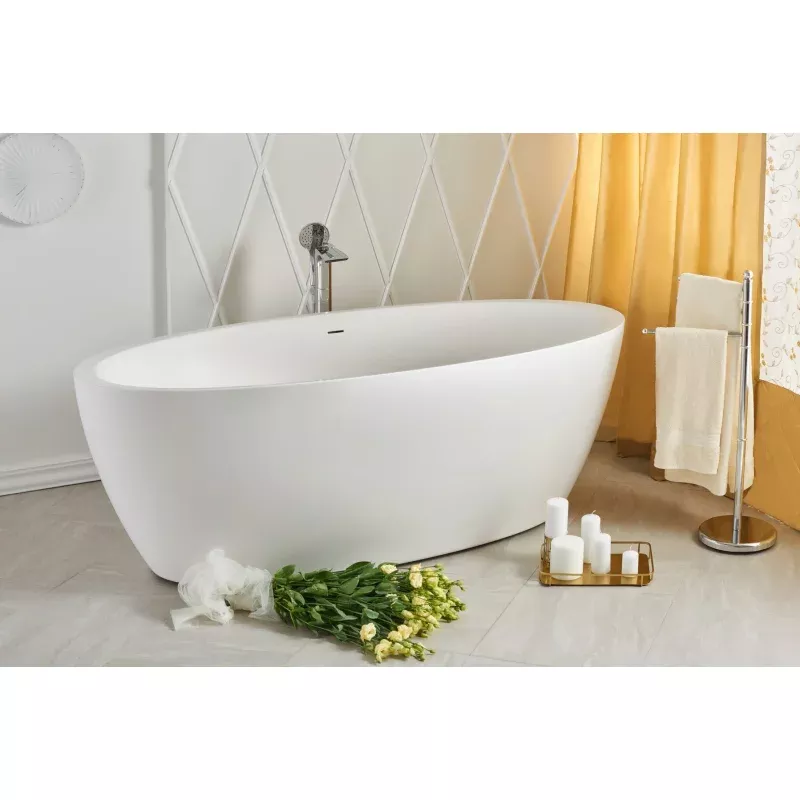 Aquatica Sensuality 70" Matte White Freestanding Solid Surface Bathtub