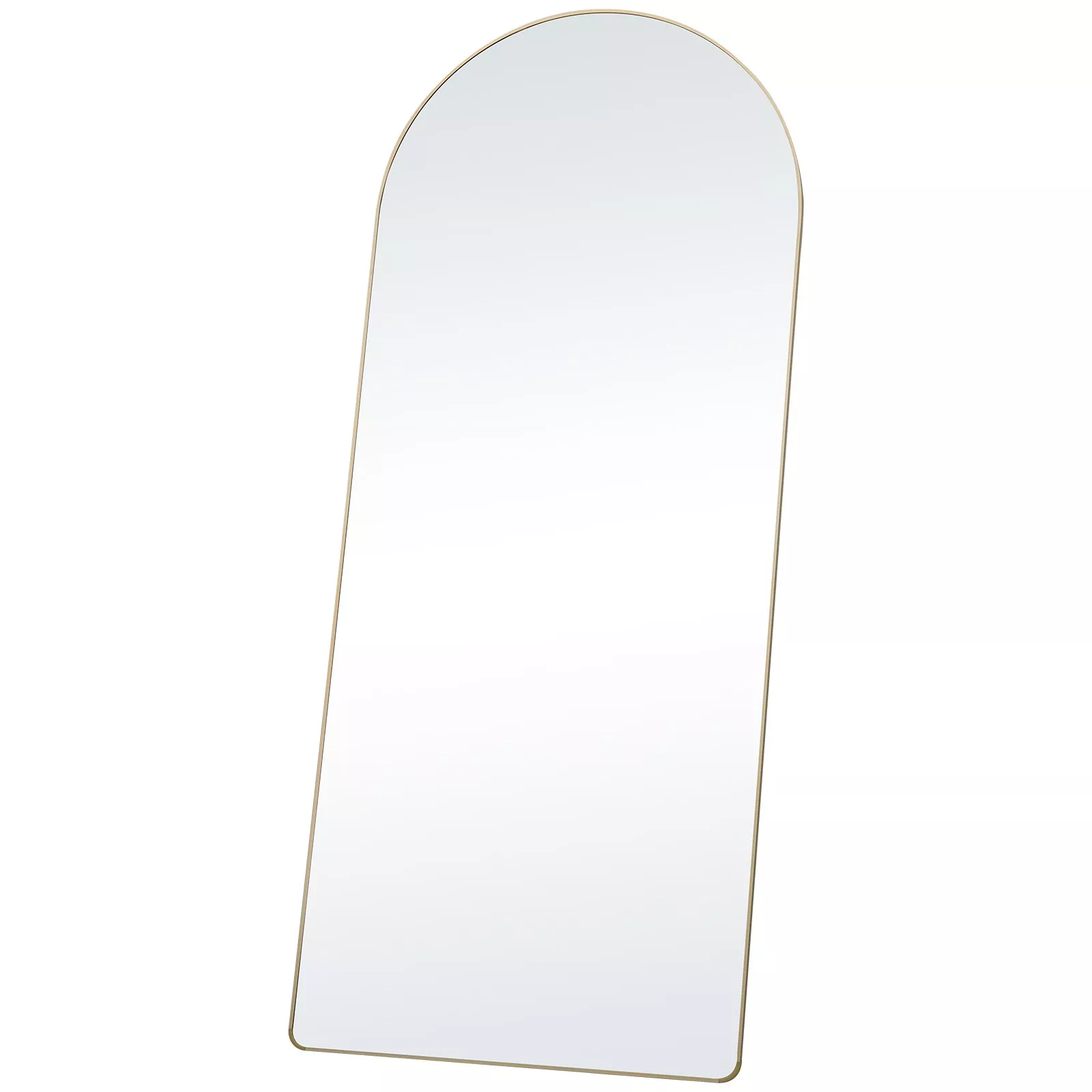 Arched Full Length Mirror, Large Standing Floor Mirror with Aluminum Frame - Black
