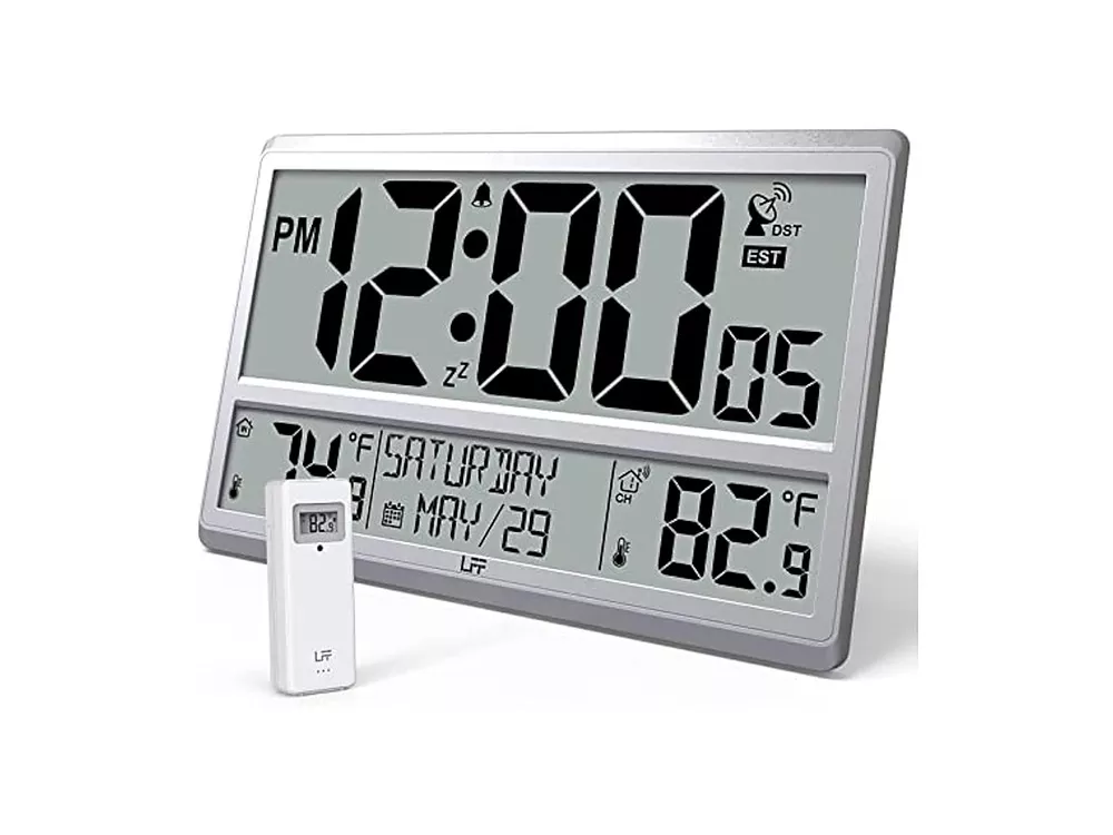Atomic Temperature Never Needs Setting Wall Clock 5 Inch Outdoor Easy Read