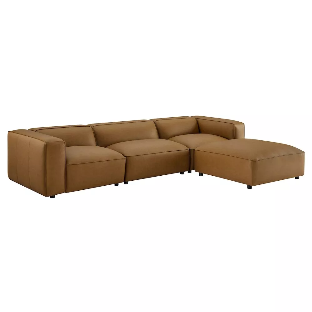 Auren 4-Piece Vegan Leather Modular Sofa Set