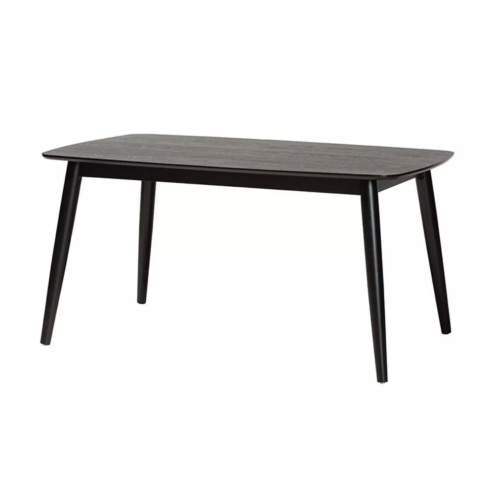 Baxton Studio Mid-Century Modern Black Finished Wood Dining Table