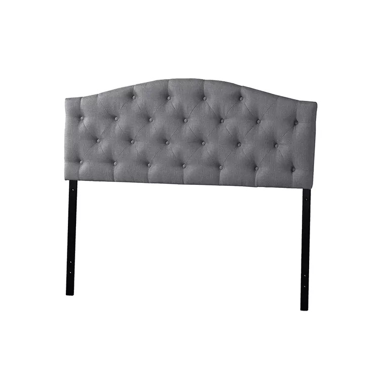 Baxton Studio Myra Modern And Contemporary Fabric Upholstered Button-Tufted Scalloped Headboard